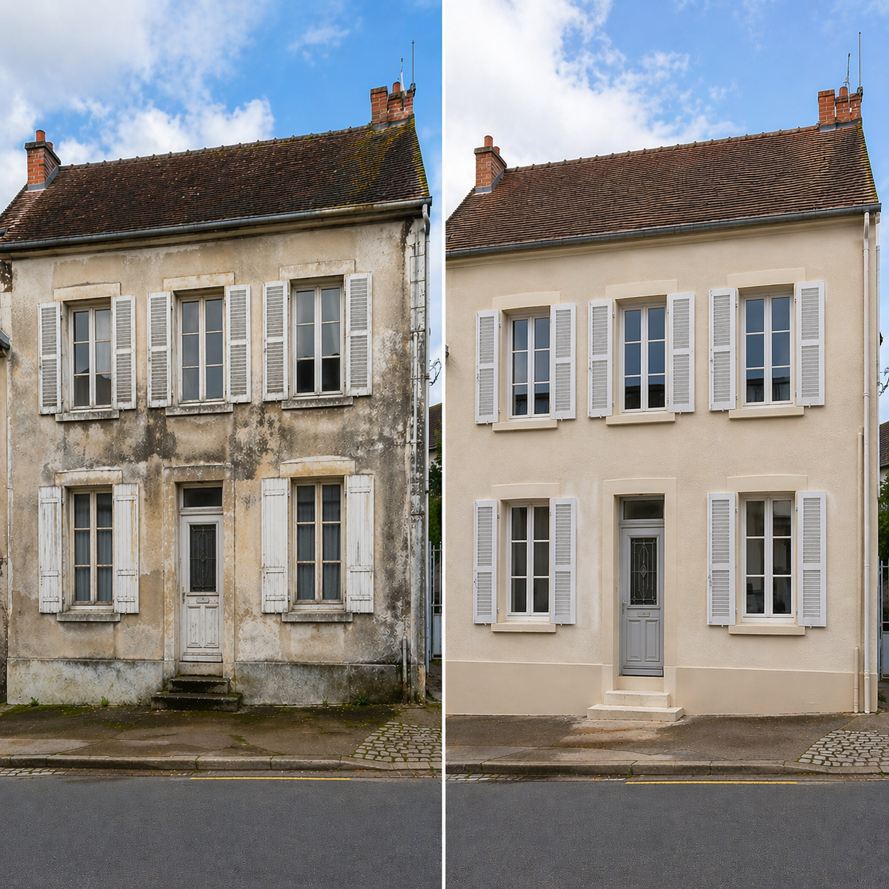 Intervention façade à Torcy